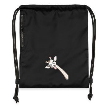 Girafe Joyeuse Langue Déployée - Sac à cordon en polyester recyclé - military green - Devant