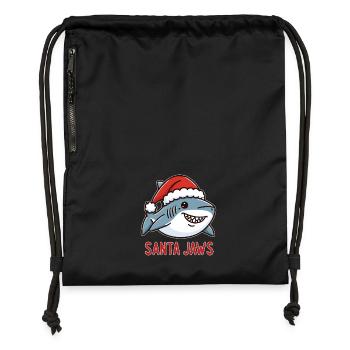 Santa Jaws lustiges Weihnachts Hai Design - Turnbeutel aus Recycling-Material - military Green - Vorne