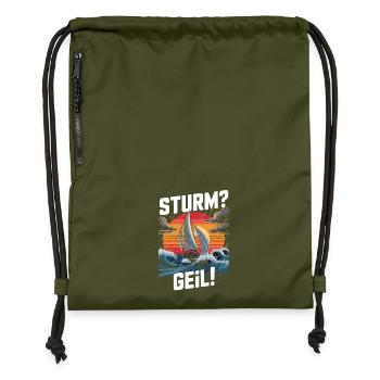 Storm Horny Sailing Waves Sunset Regatta - Gymsac made from recycled material - military green - Front
