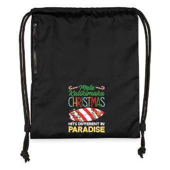 Noël hawaïen Mele Kalikimaka - Sac à cordon en polyester recyclé - noir - Devant