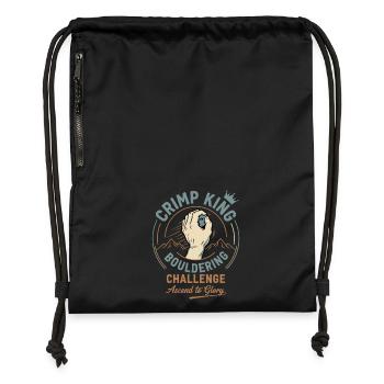 Crimp King Bouldering Challenge Erklimmen Sie zum Ruhm - Turnbeutel aus Recycling-Material - Schwarz - Vorne