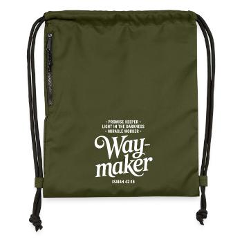 Waymaker Glaubenszitat-Design - Turnbeutel aus Recycling-Material - military Green - Vorne