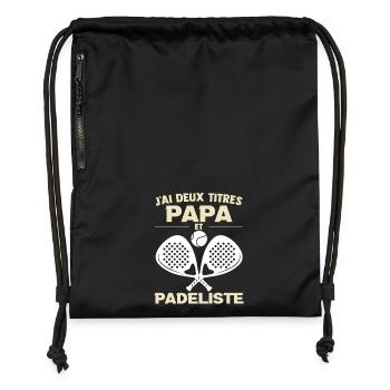 Papa Padel Cadeau Padeliste Fête des Pères  - Sac à cordon en polyester recyclé - military green - Devant