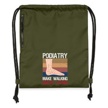 Funny Podiatrist Gift Cool Podiatry - Gymsac made from recycled material - military green - Front