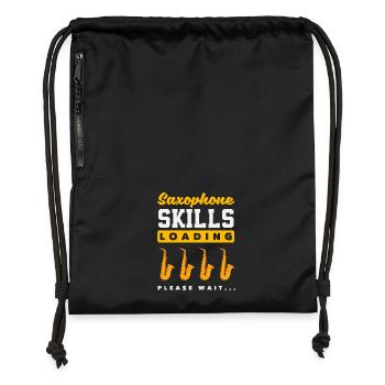 Saxophone Skills Loading Please Wait - Gymsac made from recycled material - black - Front