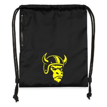 Biker Bull – Racing Spirit & Steel Head - Turnbeutel aus Recycling-Material - Schwarz - Vorne