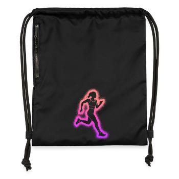Running Jogging Kids Ladies Girls Runner - Gymsac made from recycled material - black - Front