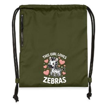 Zebra Saying Funny Zebra Gift - Gymsac made from recycled material - military green - Front