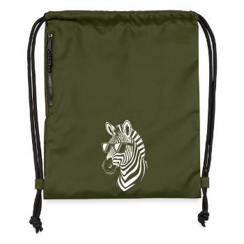 Zebra Spruch Lustiges Zebra Geschenk - Turnbeutel aus Recycling-Material - military Green - Vorne