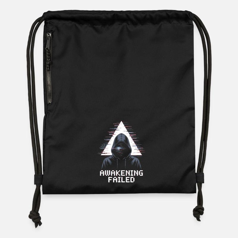 Bug raté d’Awakening à la manière de hacker - Sac à cordon en polyester recyclé - noir
