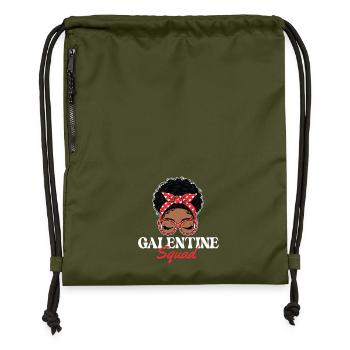 Galentine Squad Gals Assortie Amitié avec l’équipage - Sac à cordon en polyester recyclé - military green - Devant