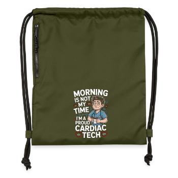 Cardiac Tech Morning Is Not My Time Echo Tech - Turnbeutel aus Recycling-Material - military Green - Vorne