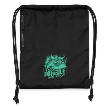 Truite – Une beauté à l'hameçon - Sac à cordon en polyester recyclé - noir - Devant