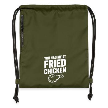 Du hattest mich schon beim gebratenen Hähnchen. - Turnbeutel aus Recycling-Material - military Green - Vorne