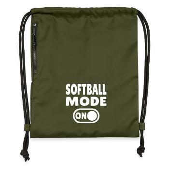 Softball Mode ON - Turnbeutel aus Recycling-Material - military Green - Vorne