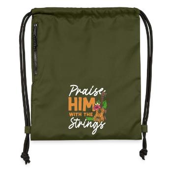 Ukulélé hawaïen Ukulélé Loué-le - Sac à cordon en polyester recyclé - military green - Devant