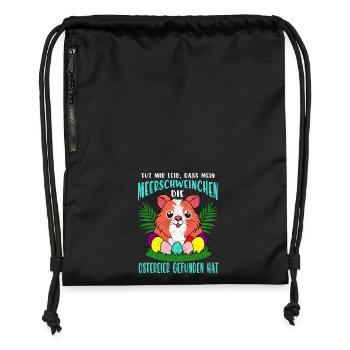 Guinea Pig Easter Eggs Parade - Gymsac made from recycled material - black - Front