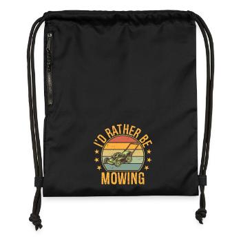 cute i'd rather be mowing lawn mower truck grass  - Turnbeutel aus Recycling-Material - Schwarz - Vorne