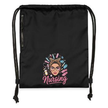 Nursing Glam: Nursing Heroine Trend - Gymsac made from recycled material - black - Front
