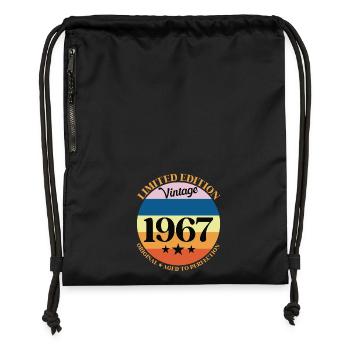 1967 Vintage Birthday Gift 67 Birthday - Gymsac made from recycled material - black - Front