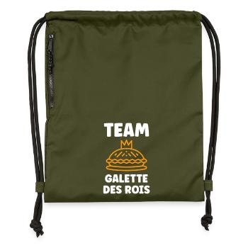 Humour galette des rois - Sac à cordon en polyester recyclé - military green - Devant