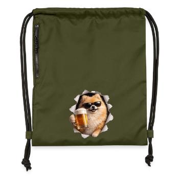 Bière Spitz - Sac à cordon en polyester recyclé - military green - Devant