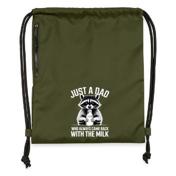 Raccoon Dad Milk Return - Gymsac made from recycled material - military green - Front