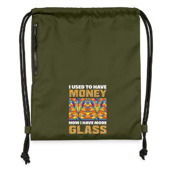 Art du vitrail Artiste du vitrail - Sac à cordon en polyester recyclé - military green - Devant
