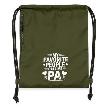 Mein Lieblingsmensch nennt mich Papa - Turnbeutel aus Recycling-Material - military Green - Vorne