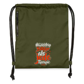 Mädelstrip 2026 Girls Trip Mädelstour Mädlstrip - Turnbeutel aus Recycling-Material - military Green - Vorne
