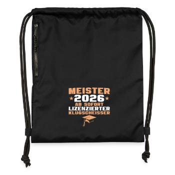 Examen de maître artisan 2026 : formation réussie - Sac à cordon en polyester recyclé - noir - Devant