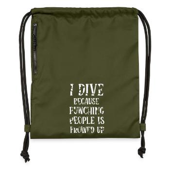 Diving Diver Snorkeling Recreational Diver - Gymsac made from recycled material - military green - Front