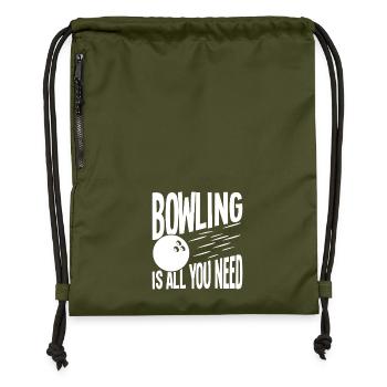 Bowling ist alles, was du brauchst - Turnbeutel aus Recycling-Material - military Green - Vorne