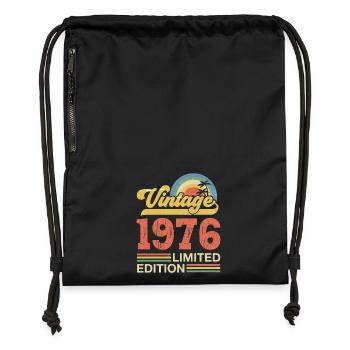 Vintage 1976 Anniversary Gift - Gymsac made from recycled material - black - Front
