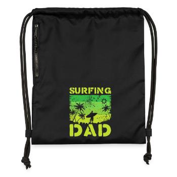 Surfing Dad Retro Green - Gymsac made from recycled material - black - Front