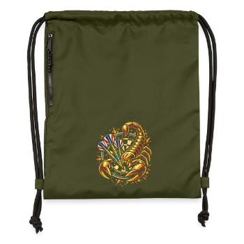 Darts | Sting with every Fling - Skorpion - Gymsac made from recycled material - military green - Front