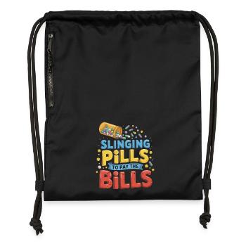 Pills against the bills - Gymsac made from recycled material - black - Front