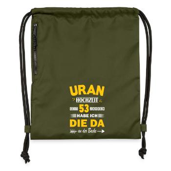53 Jahre Beziehung Jahrestag Hochzeitstag  - Turnbeutel aus Recycling-Material - military Green - Vorne