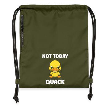 Grumpy duck not today - Gymsac made from recycled material - military green - Front