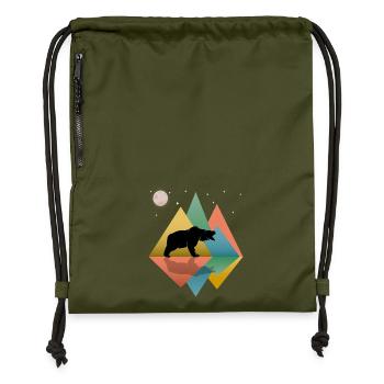 L’ours dans les montagnes - Sac à cordon en polyester recyclé - military green - Devant