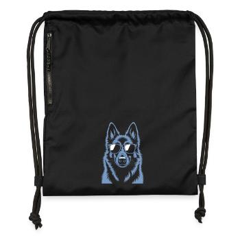 Belgischer Schäferhund - Turnbeutel aus Recycling-Material - Schwarz - Vorne