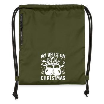 Gym Junkies My Bells On Christmas Calisthenics - Gymsac made from recycled material - military green - Front