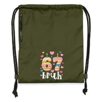 Cœur de Donut d’anniversaire 67 - Sac à cordon en polyester recyclé - military green - Devant