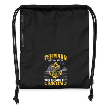FEHMARN OSTHOLSTEIN QUAND LA MER BALTIQUE APPELLE Drôle - Sac à cordon en polyester recyclé - noir - Devant