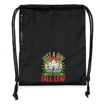Just A Girl Who Loves Fall Leaf - Gymsac made from recycled material - black - Front