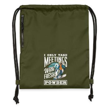 Snowboarding Snowboard Meeting Chairlift - Gymsac made from recycled material - military green - Front