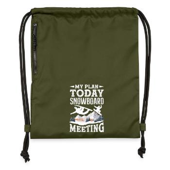 Snowboarding Snowboard Meeting Chairlift - Gymsac made from recycled material - military green - Front