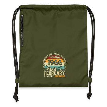 60e anniversaire février 1966 Millésime - Sac à cordon en polyester recyclé - military green - Devant