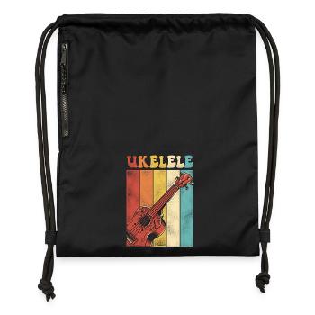 Hawaiian Ukulele Uke Retro Vintage - Gymsac made from recycled material - black - Front