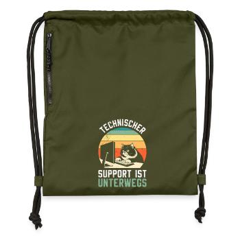 Computer TECHNICAL SUPPORT IS FUN ON THE GO - Gymsac made from recycled material - military green - Front